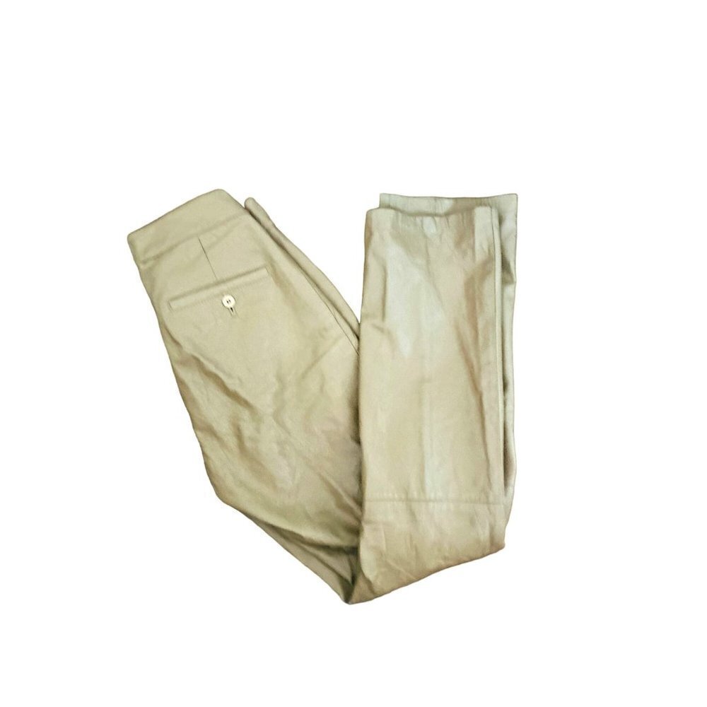 Vintage Rem Gordon Faux Leather Pants Beige Strait Cut Size 4 - Picture 6 of 6